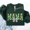 Mama Painted Dalmatian Bow St Patrick's Day Shamrock Clover Lucky Leprechaun Sweatshirt