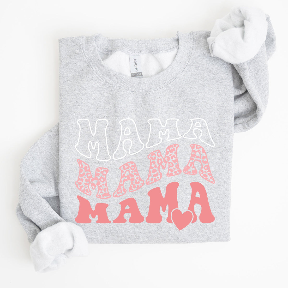 Mama Leopard Heart Mom Mother's Day Gift Cozy Warm Premium Fleece Edition Sweatshirt