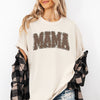 Mama Textured Leopard Print Retro Varsity Style Mother's Day Graphic Comfort Colors Tee