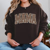 Mama Textured Leopard Print Mother's Day Retro Varsity Cozy Casual Classic Sweatshirt
