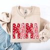 Mama Valentine's Day Ribbons Hearts Love Cozy Elegant Classic Fit Statement Sweatshirt