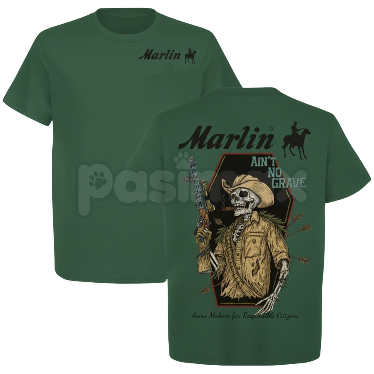 Marlin "Ain't No Grave" Cowboy T-Shirt - Spiritual Western Graphic Tee, Rugged Inspirational Apparel, Classic Rifle & Gospel Slogan Shirt