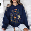 Meadow Magic Soft Floral Print Delicate Blossoms On Cozy Knit Vintage Inspired Everyday Wear Sweatshirt