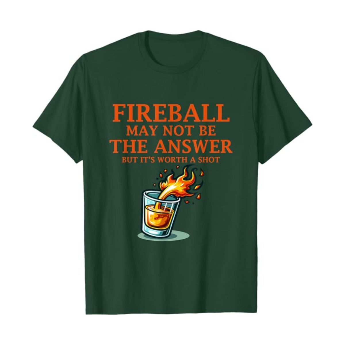 Men's "Fireball & Whiskey" Graphic Tee - Bold Casual Wear, Stylish Slim Fit