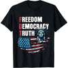 Men’s Freedom Democracy Truth Graphic Tee - Black T-Shirt, Political Statement Apparel, Activism Shirt