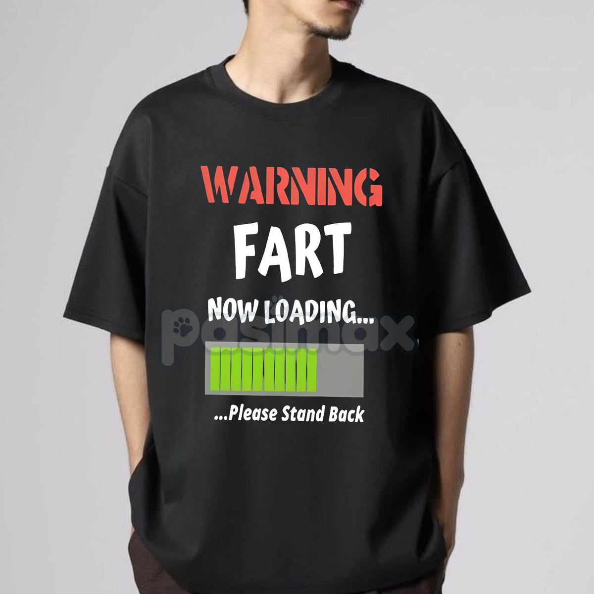 Men's Funny "Fart Now Loading" Graphic T-Shirt - 100% Cotton Comfortable Crew Neck, Durable Streetwear Tee