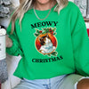 Meowy Christmas Retro Cat Illustration With Whimsical Holiday Charm For Festive Cozy Nights Sweatshirt