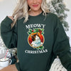 Premium Meowy Christmas Retro Cat Festive Feline Nostalgia Holiday Design Sweatshirt