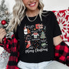 Merry Christmas Doodles Santa Stockings Tree Retro Cozy Vintage Holiday Illustration Graphic Tee