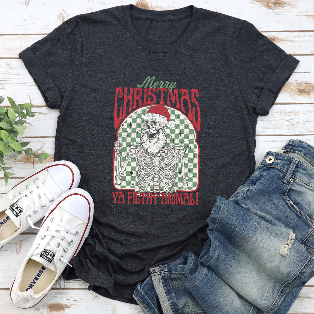 Merry Christmas Ya Filthy Animal Home Alone Santa Retro Style Classic Graphic Tee
