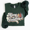 Merry Christmas Colorful Retro Santa Claus Graphic Holiday Season Celebration Edition Sweatshirt