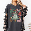 Merry Christmas Green Floral Flowers Winter Holiday Garden Motif Classic Keepsake Comfort Colors Tee