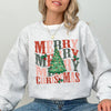 Merry Christmas Retro Tree Holly Santa Winter Xmas Cozy Vintage Holiday Graphic Sweatshirt