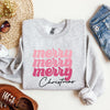 Merry Merry Merry Christmas Retro Santa Winter Xmas Nostalgic Holiday Cheer Vintage Style Festive Graphic Sweatshirt