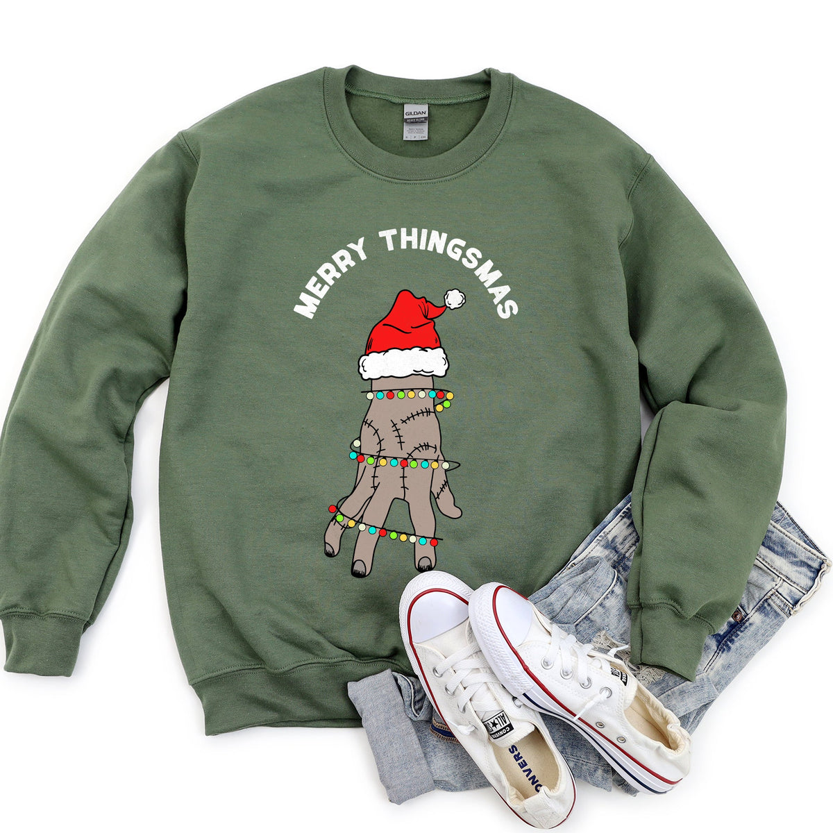 Merry Thingsmas, Wednesday Christmas Sweatshirt