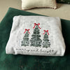 Merry & Bright Christmas Tree Embroidered Sweatshirt – Festive Holiday Crewneck