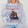 Merry Pickens Lamb Christmas Ugly Graphic Sweatshirt: Best Duo Pic and CeeD Christmas Sweater, NFL Fan Holiday Gift