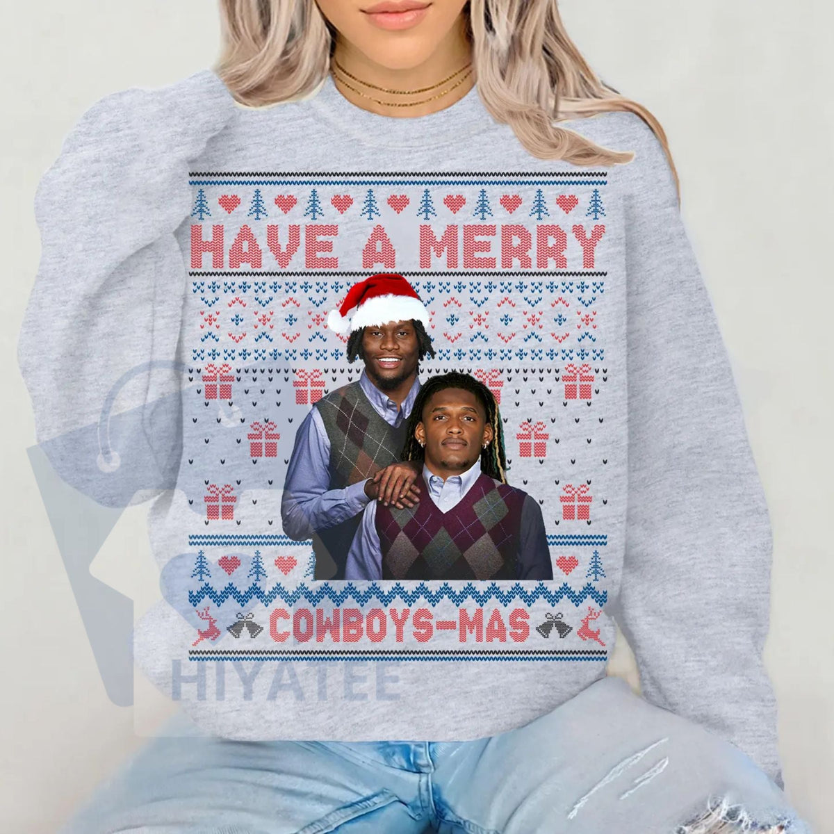 Merry Pickens Lamb Christmas Ugly Graphic Sweatshirt: Best Duo Pic and CeeD Christmas Sweater, NFL Fan Holiday Gift