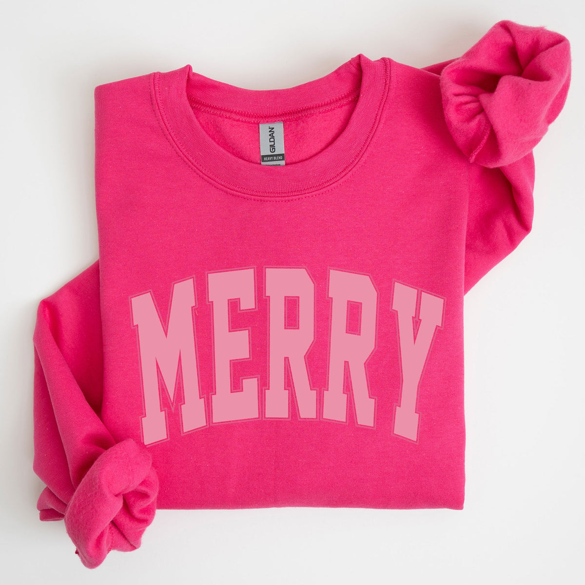 Merry Varsity Collegiate Christmas Santa Winter Xmas Holiday Seasonal Graphic Sweatshirt