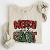 Merry And Bright Christmas Tree Santa Colorful Winter Xmas Noel Jolly Holiday Scene Sweatshirt