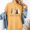 Merry and Bright Christmas Trees Hygge Winter Santa Snow Xmas Comfort Colors Tee