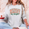 Merry And Bright Christmas Checkered Retro Festive Cozy Vintage Inspired Seasonal Holiday Cheer Sweatshirt