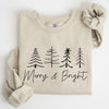 Merry And Bright Christmas Minimalist Winter Snow Santa Xmas Holiday Cozy Sweatshirt