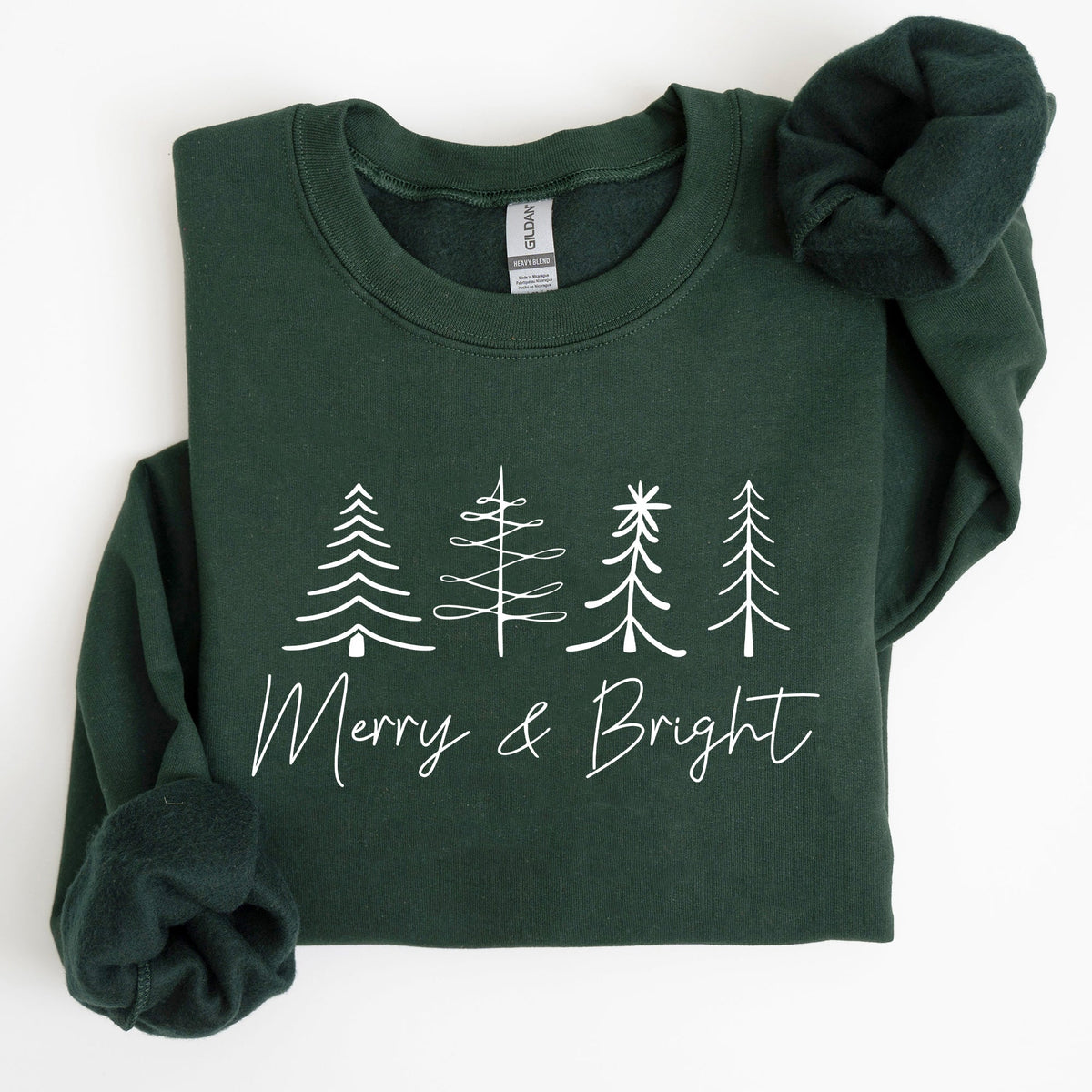 Merry And Bright Christmas Minimalist Winter Snow Santa Xmas Holiday Cozy Sweatshirt