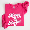 Merry And Bright Classic Christmas Winter Santa Xmas Cozy Fleece Lined Sweatshirt