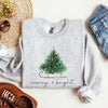 Merry And Bright Holiday Sleigh And Christmas Tree Winter Snow Xmas Scene Sweatshirt