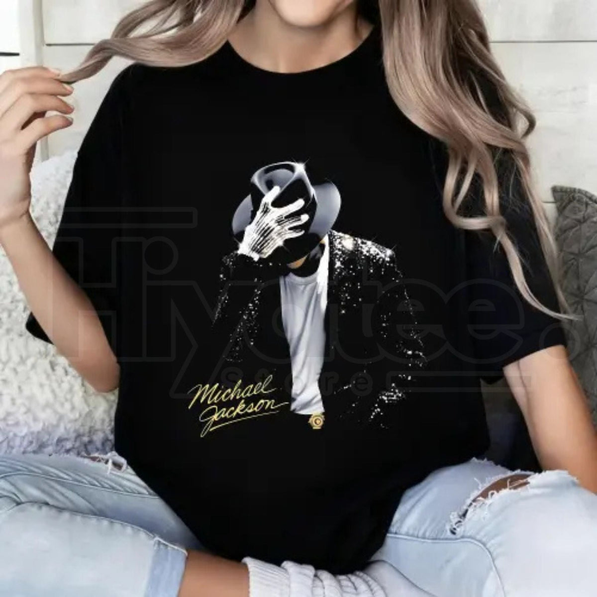 "Michael Jackson Sparkling Jacket" – Iconic Pose & Signature Pop Culture Top