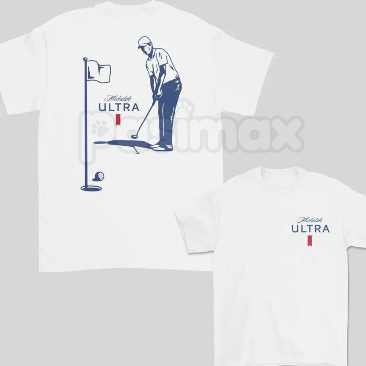 Michelob Ultra Golfing 2-Sided T-Shirt – Premium 100% Cotton Beer & Birdies Tee, Double-Sided Performance Style Golf Top, Soft Lived-In Heavyweight Men’s Gift, Made in USA