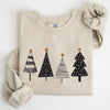 Minimalist Christmas Trees, Winter, Snow, Santa Scene Illustration For The Holidays Sweatshirt