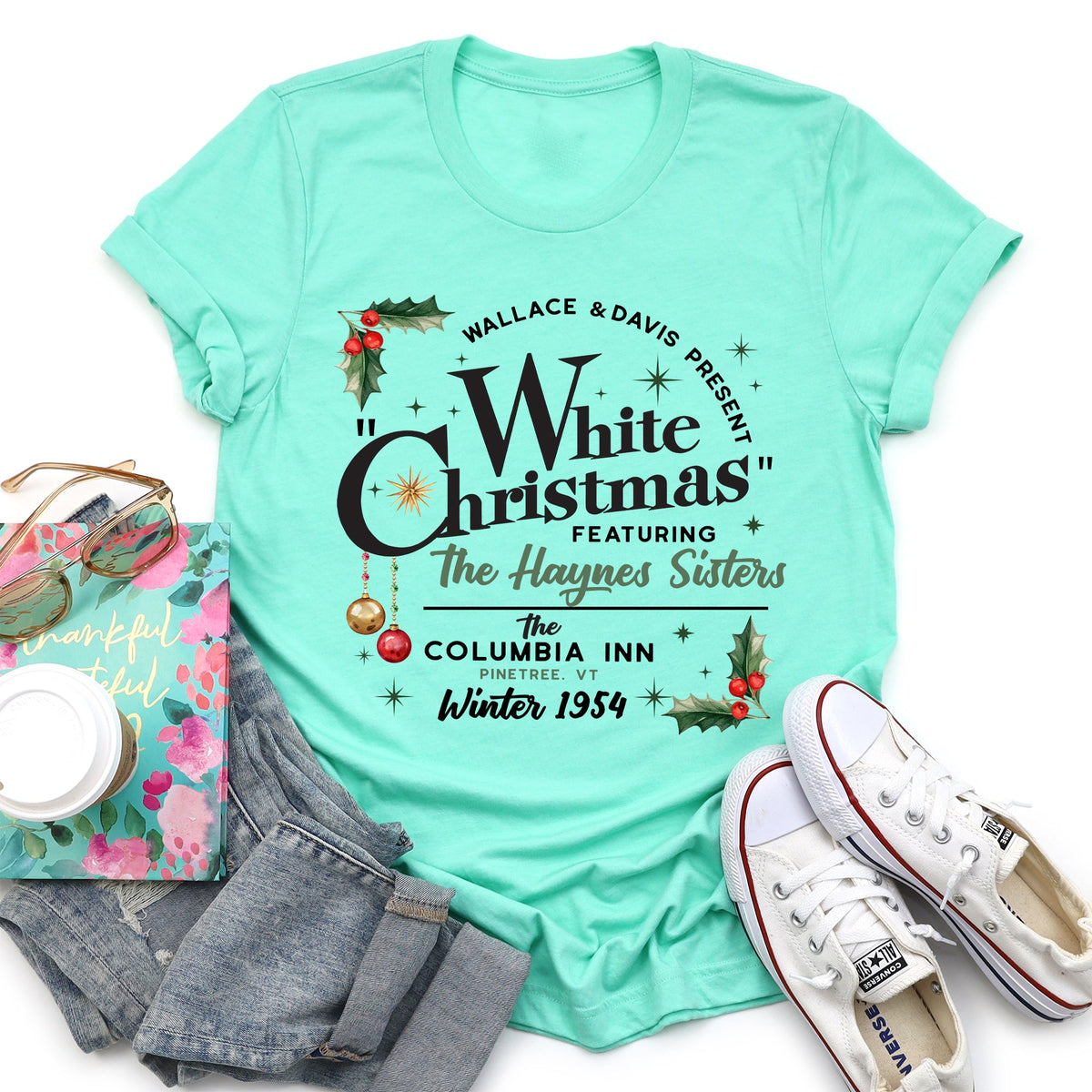 White Christmas Movie Poster Classic Edition Vintage Style Holiday Film Graphic Tee