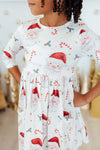 Mistletoe Magic 3/4 Sleeve Pocket Twirl Dress