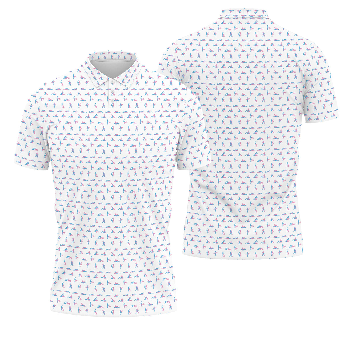 Stick Figure S-e-x Ed Polo Shirt – Funny Golf Polo for Men, Father's Day Gift, Breathable Athletic Menswear