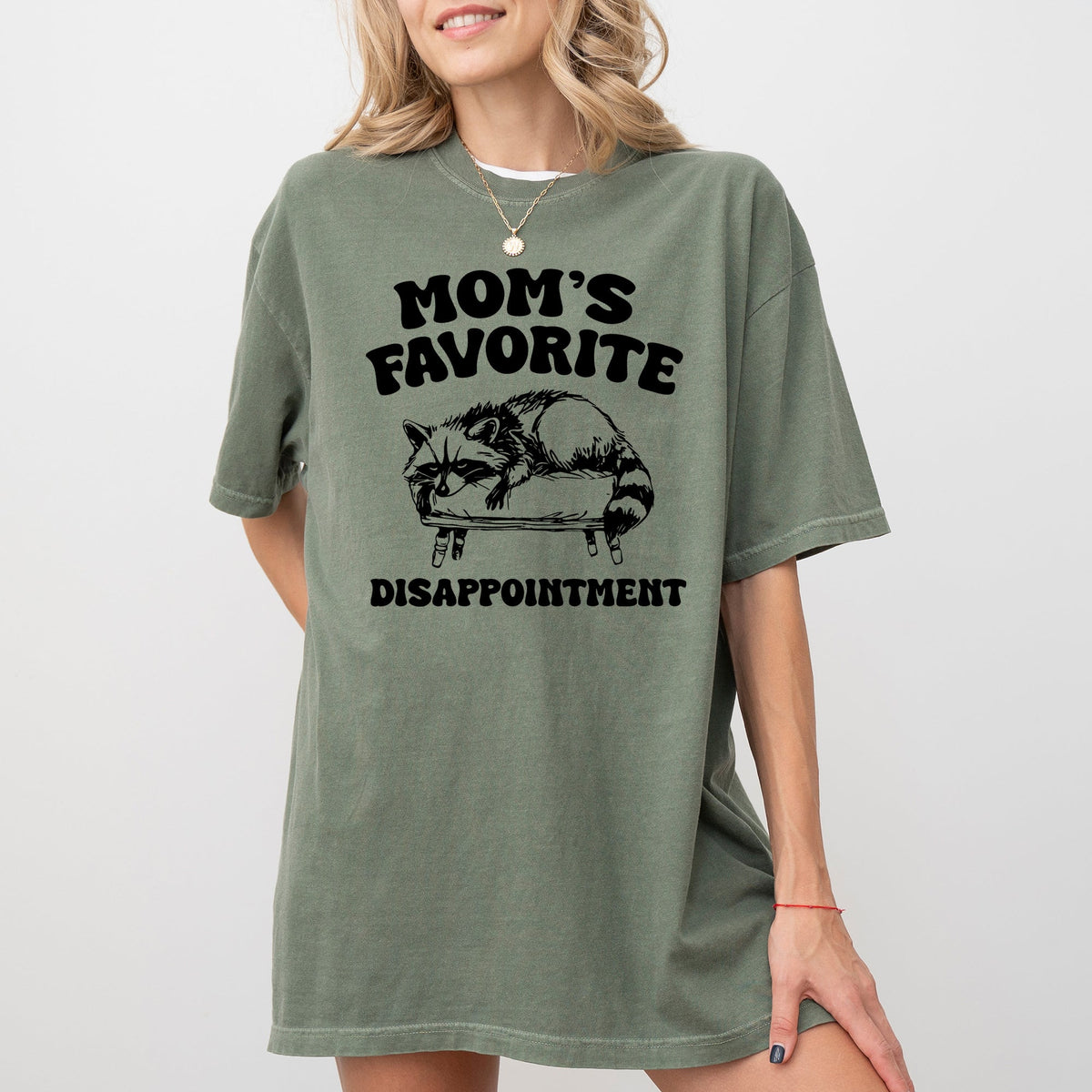 Mom's Favorite Disappointment Raccoon Meme Aesthetic Inside Joke Comfort Colors Tee