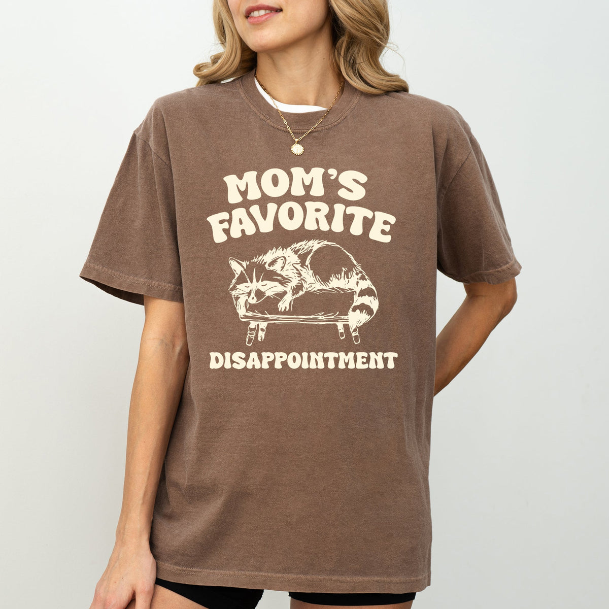 Mom's Favorite Disappointment Raccoon Meme Aesthetic Inside Joke Comfort Colors Tee
