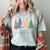 Most Wonderful Time Retro Christmas Trees Colorful Holiday Design Comfort Colors Tee