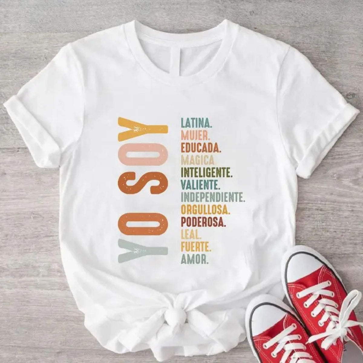 Mujer Latina Power Tee - "Yo Soy" Hispanic Heritage Shirt, Independent Woman Streetwear