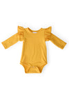Mustard L/S Flutter Bodysuit