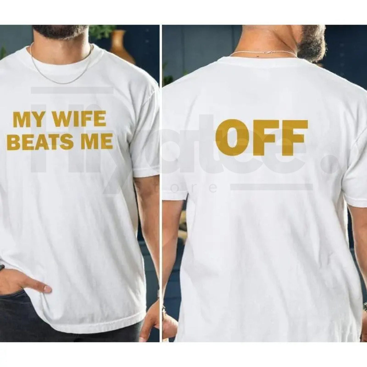 "My Wife Beats Me" – Funny Sarcastic Husband Boyfriend Humor Graphic
