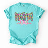 Nana Mother's Day Floral Ribbon Bow Pastel Blooms Garden Cheer Comfort Colors Tee