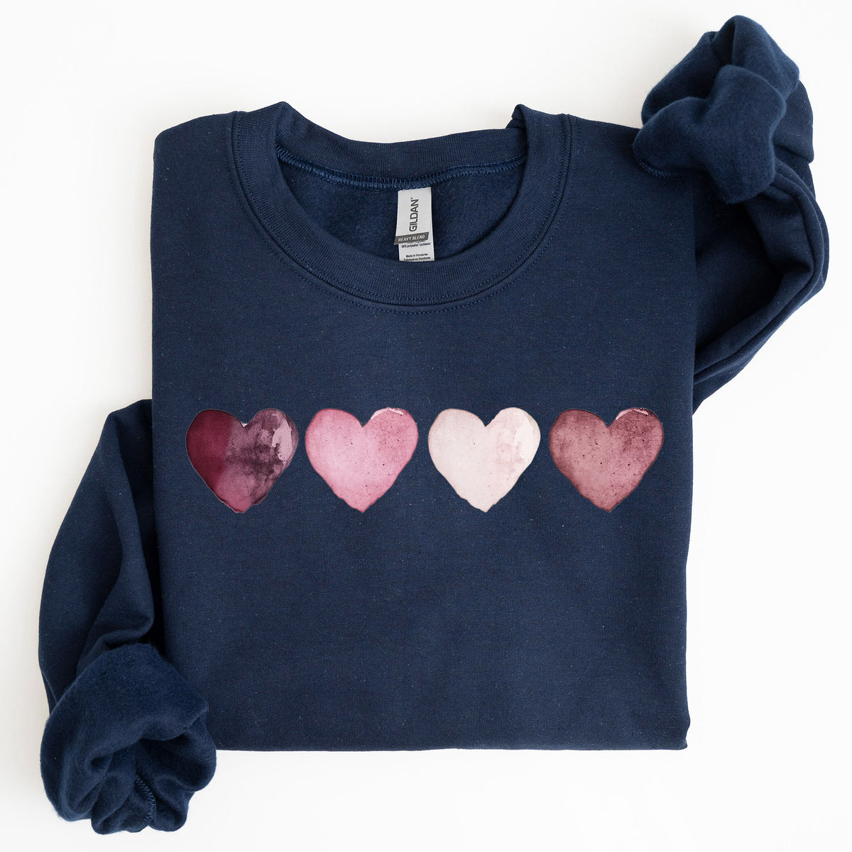 Valentine Hearts Retro Edition Graphic Love Motif Vintage Script Quote Sweatshirt