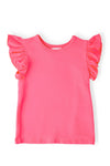 Neon Pink S/S Ruffle Tee