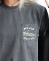 Never Better Christmas Pocket Skeleton Santa Winter Snow Xmas Comfort Colors Tee