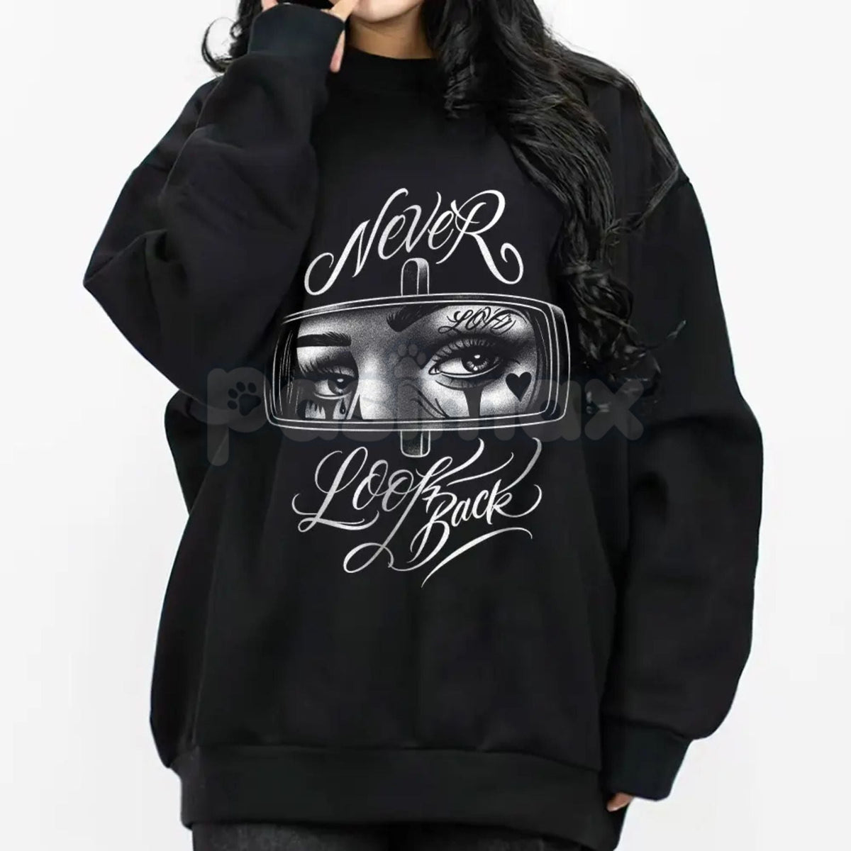 Never and Look Art Chicano Hoodie | Lowrider Cholo Gangster Streetwear | Men's Cotton Fabric