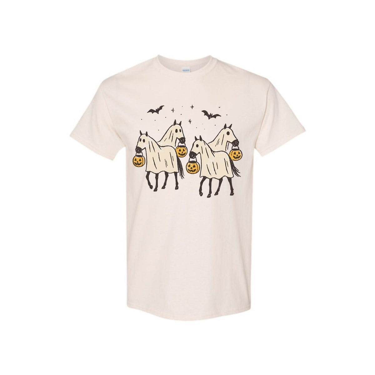 "Night-Mare" Unisex Tee - Creepy Horse Print, Dark Humor Cotton Shirt