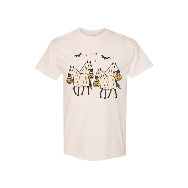 "Night-Mare" Unisex Tee - Creepy Horse Print, Dark Humor Cotton Shirt