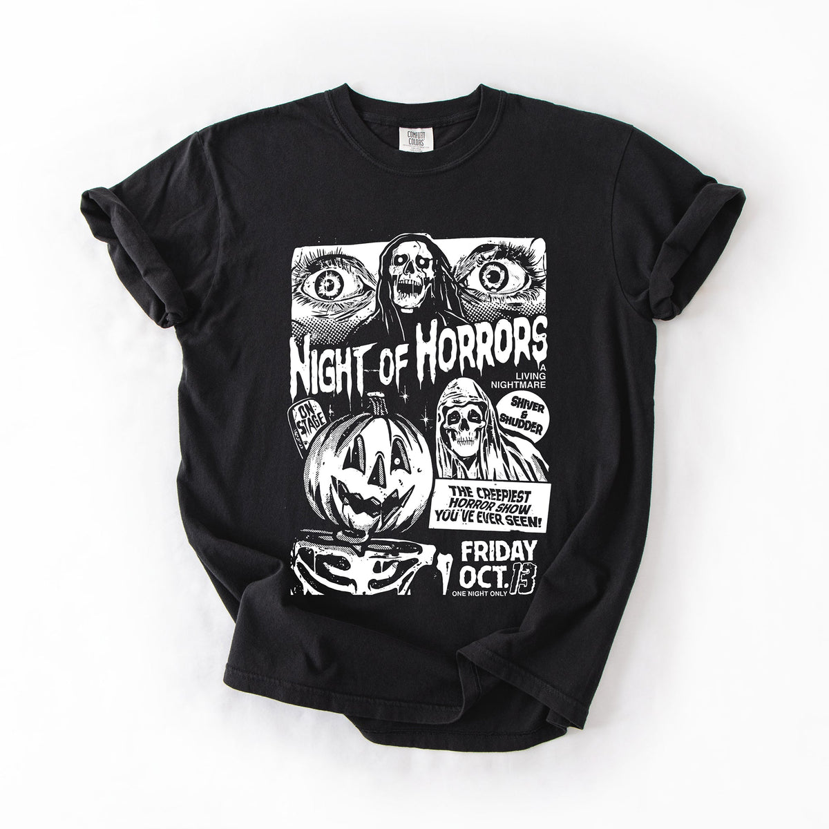 Night Of Horrors Halloween Spooky Scary Witch Midnight Monster Mash Edition Comfort Colors Tee